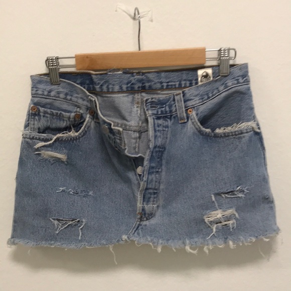 Levi's Dresses & Skirts - Levi’s Vintage distressed denim skirt